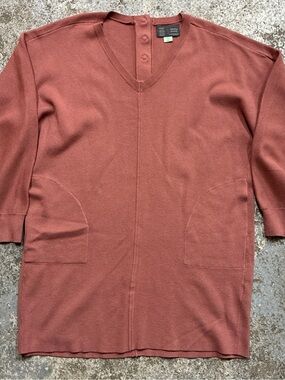 Anthropologie Men's Rust V-Neck Knit Pullover